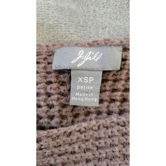 Women's J. Jill Brown Chunky Knit Button Sweater - Picture 3 of 4